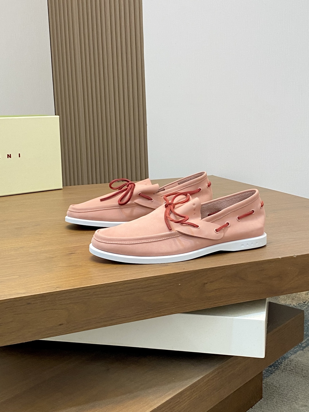 Bagsaaa Marni Pink nubuck boat loafer