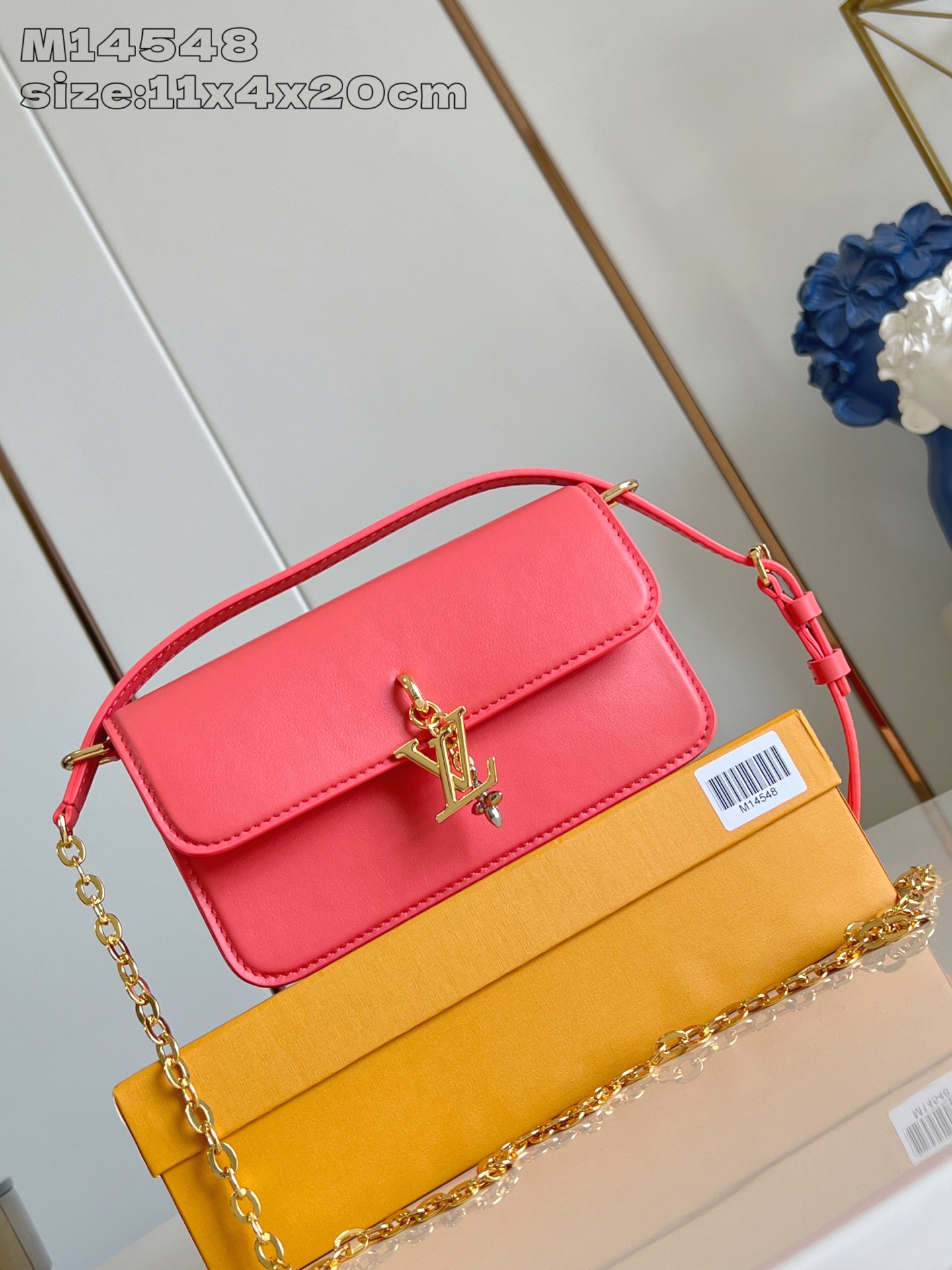 Bagsaaa LV M14548 Wallet On Chain LV Bloom Coral - 20cm