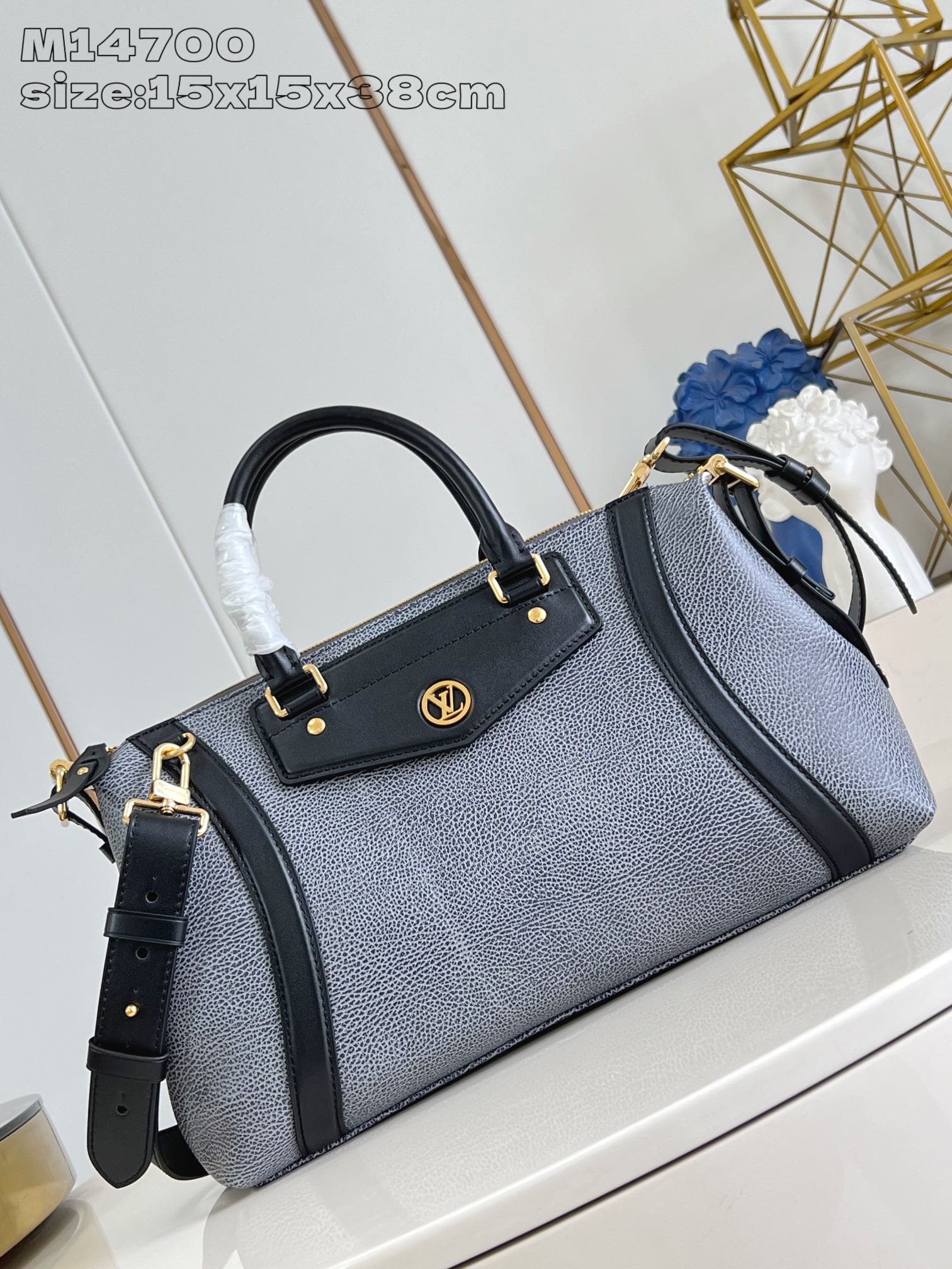 Bagsaaa M14702 SS25 Collection LV Biker MM Dark Denim - 38cm