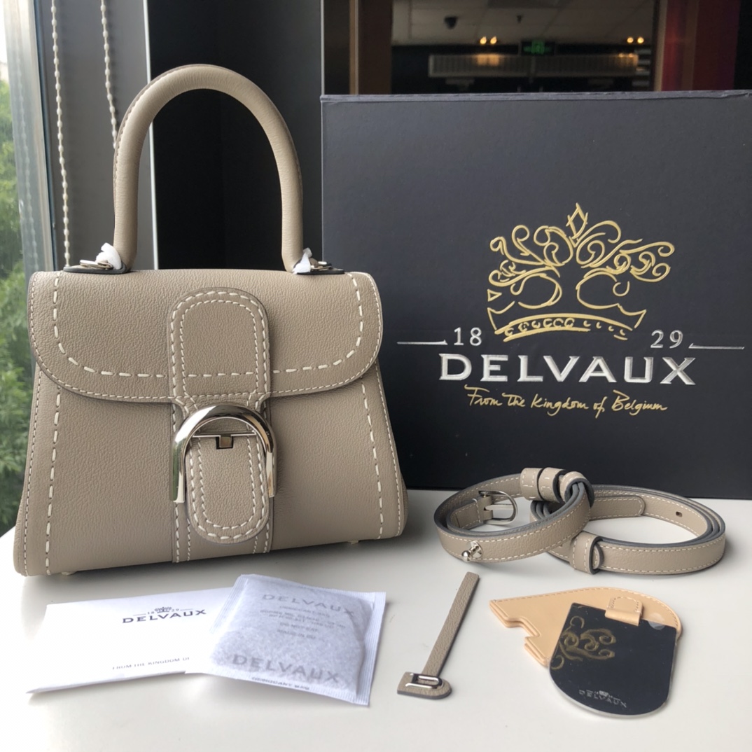 Bagsaaa Delvaux Brillant Mini Surpiqué Gray - 20cm