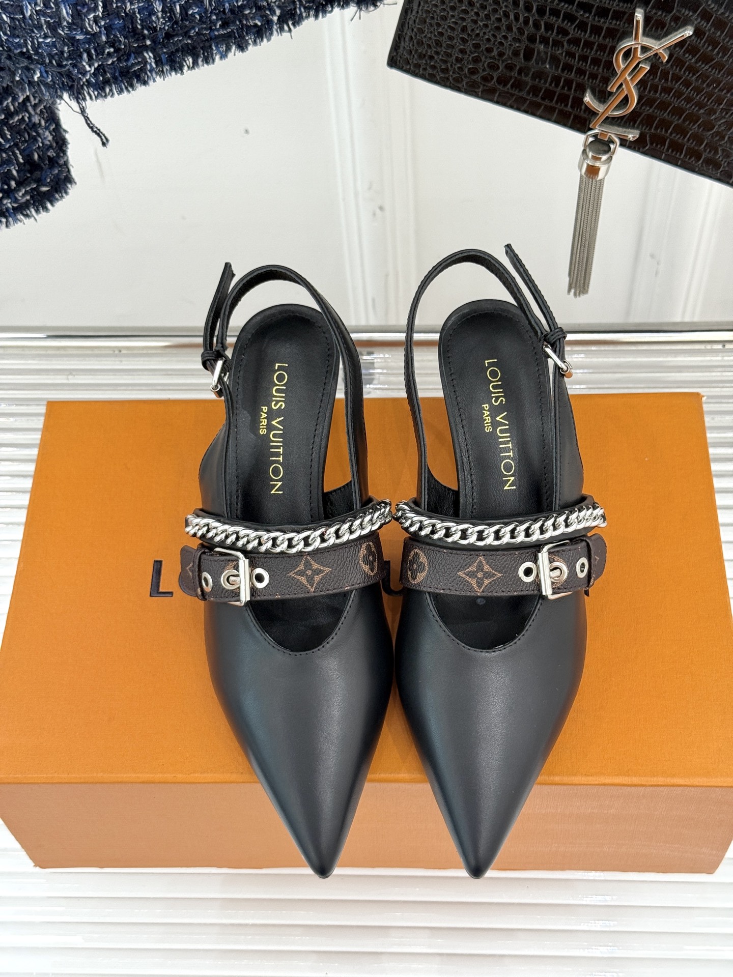 Bagsaaa LV Vibe Slingback Pump Black 5.5cm