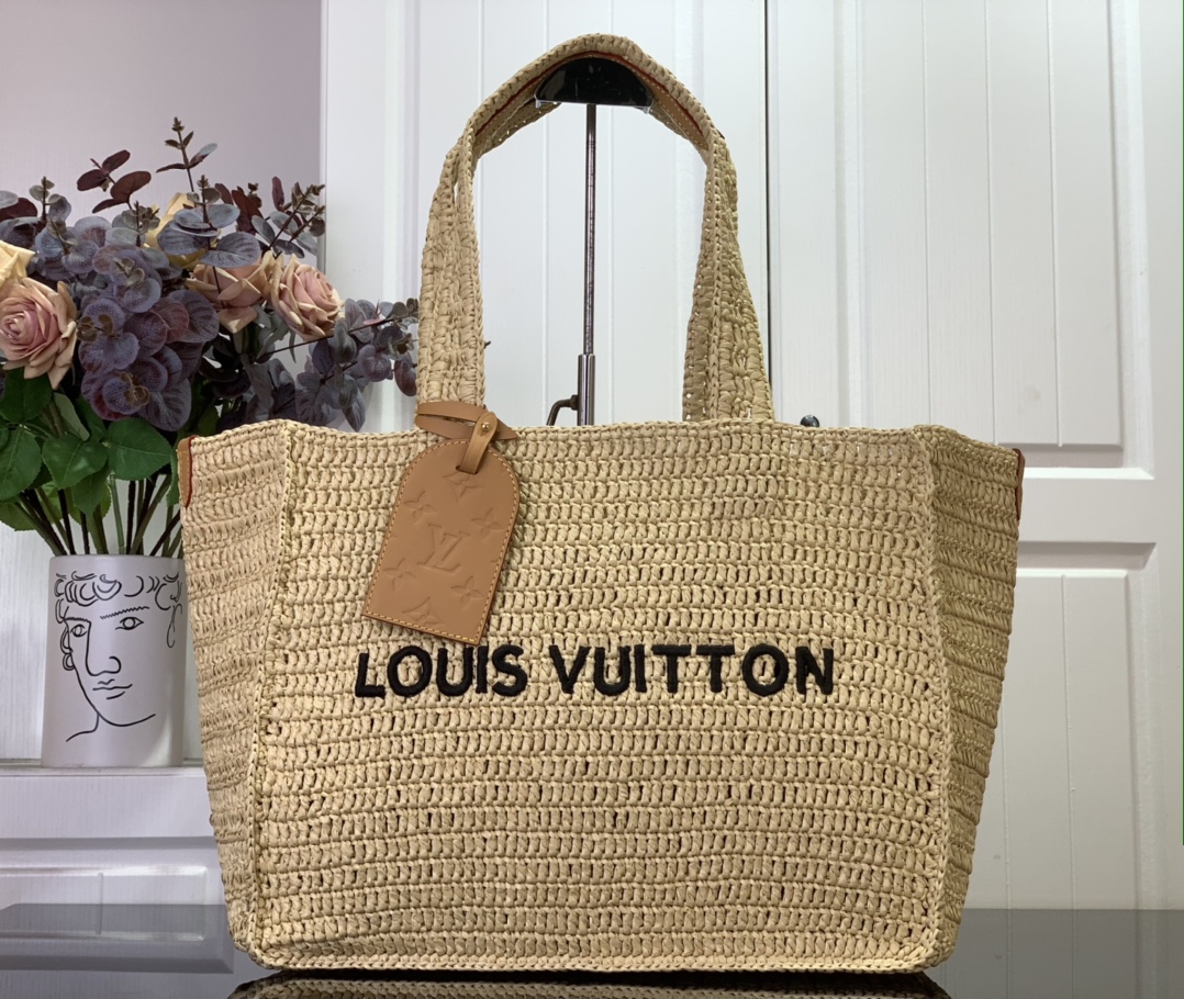 Bagsaaa LV M14458 Summer Shopper Tote MM Natural Beige - 44cm