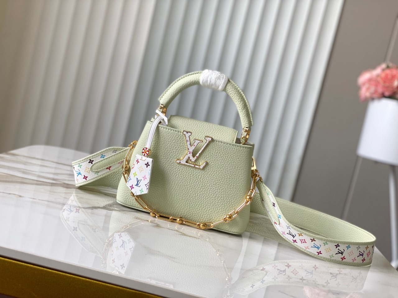 Bagsaaa M14101 LV x TM Capucines Mini Vert d’Eau Green - 21cm