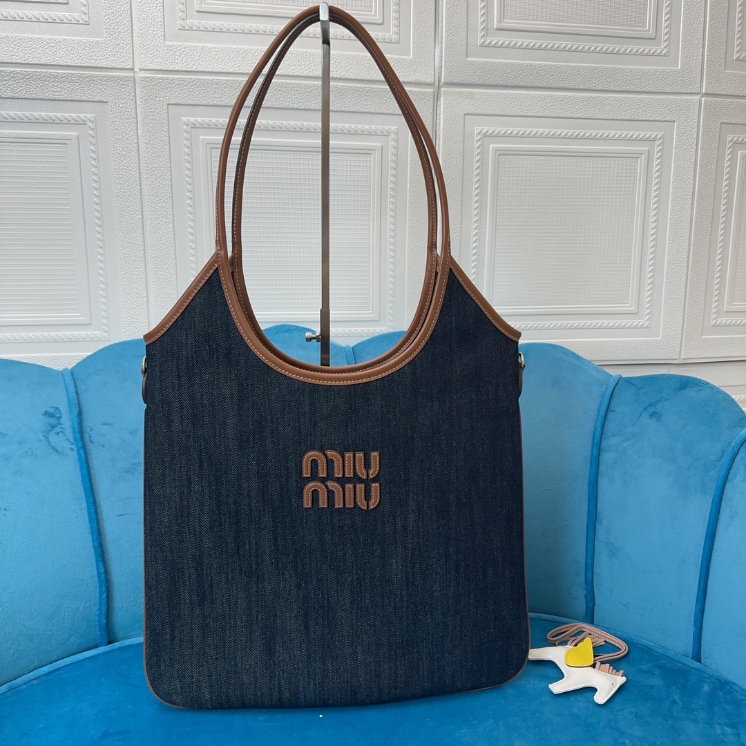 Bagsaaa Miu Miu IVY denim bag 5BG231 - 40cm