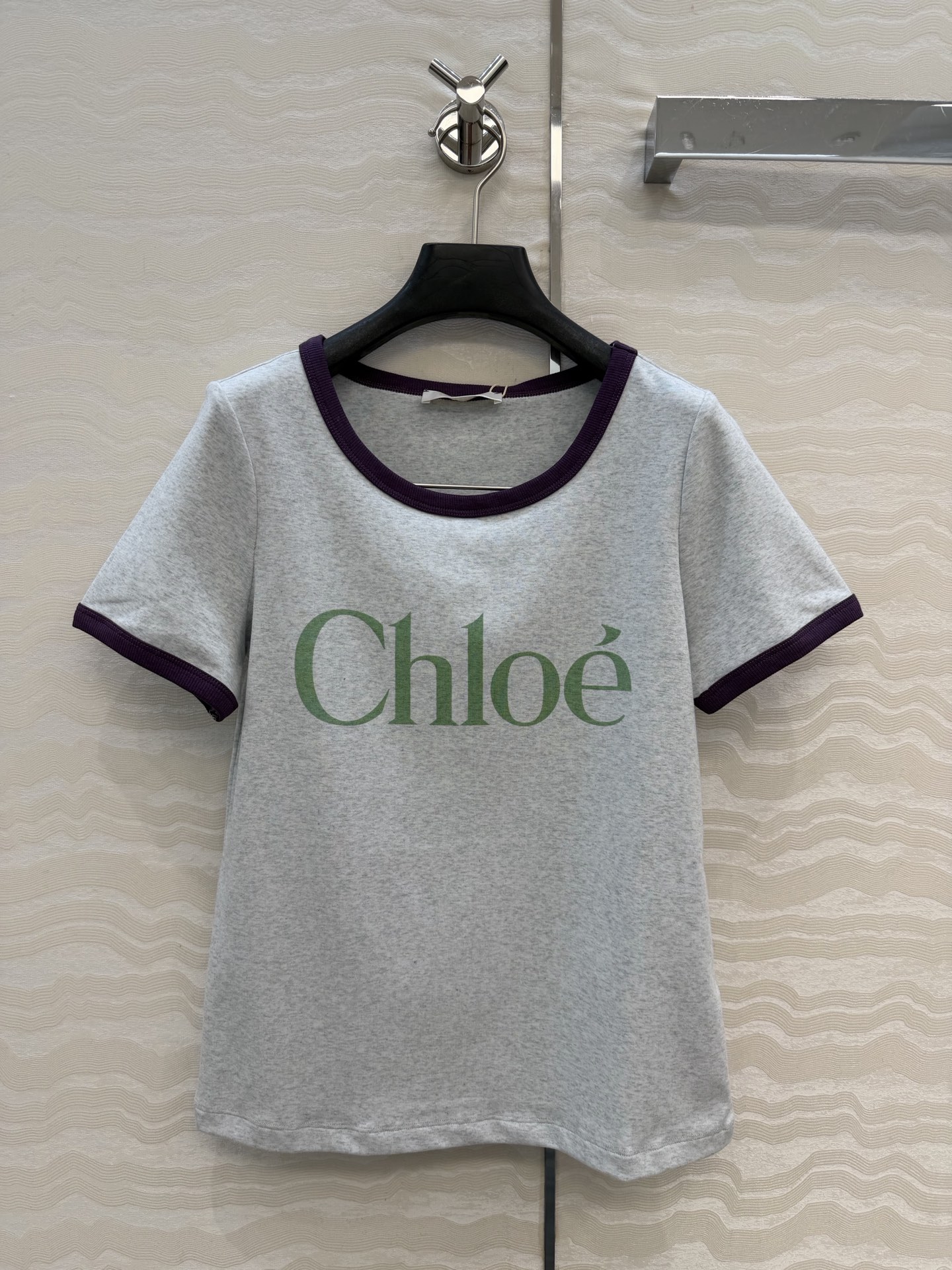 Bagsaaa Chloé fitted logo-print T-shirt in a cotton-mix jersey