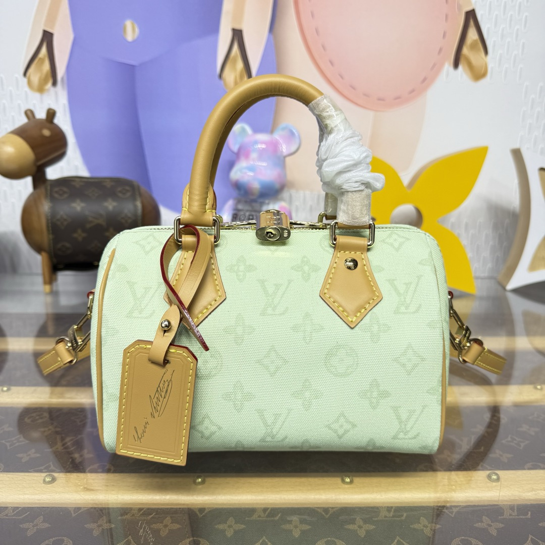 Bagsaaa LV M27530 Speedy Bandoulière 20 Monogram Origine Vert Asnière - 20.5cm