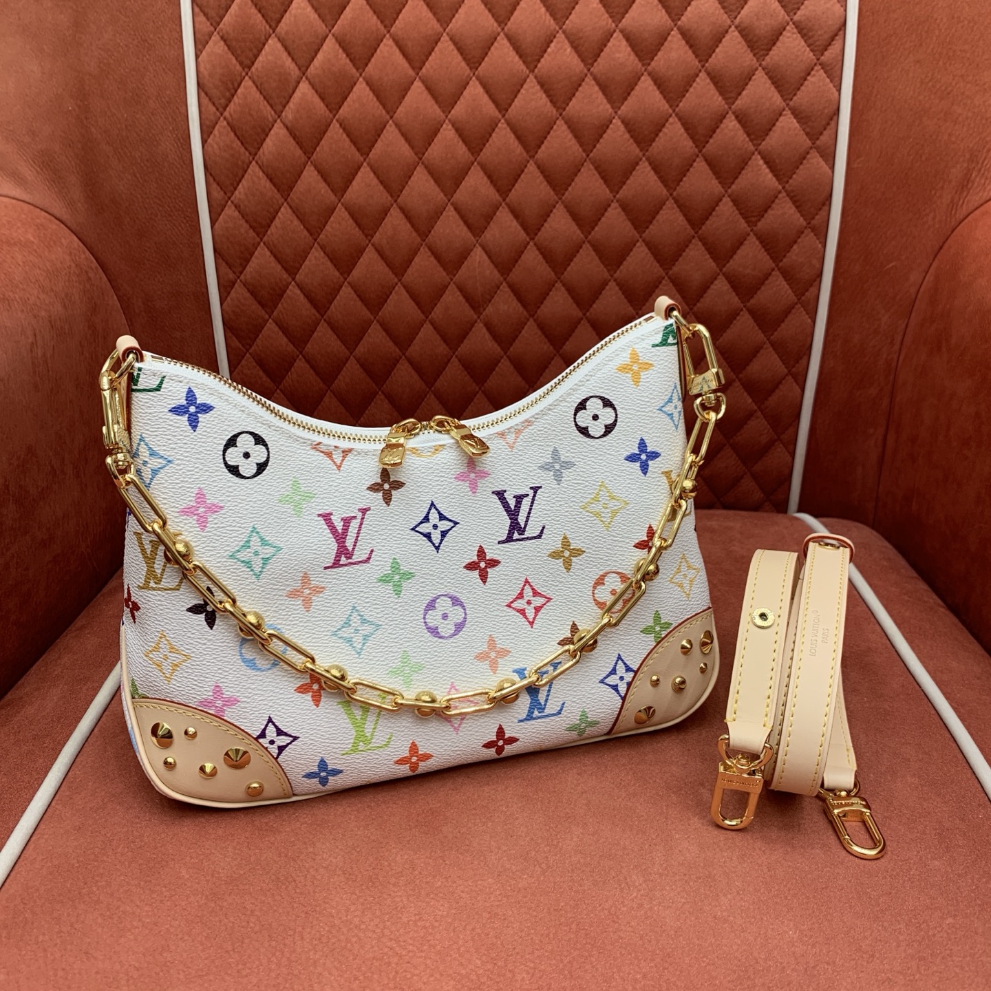 Bagsaaa M27790 LV x TM Boulogne PM Multicolor/White - 26cm