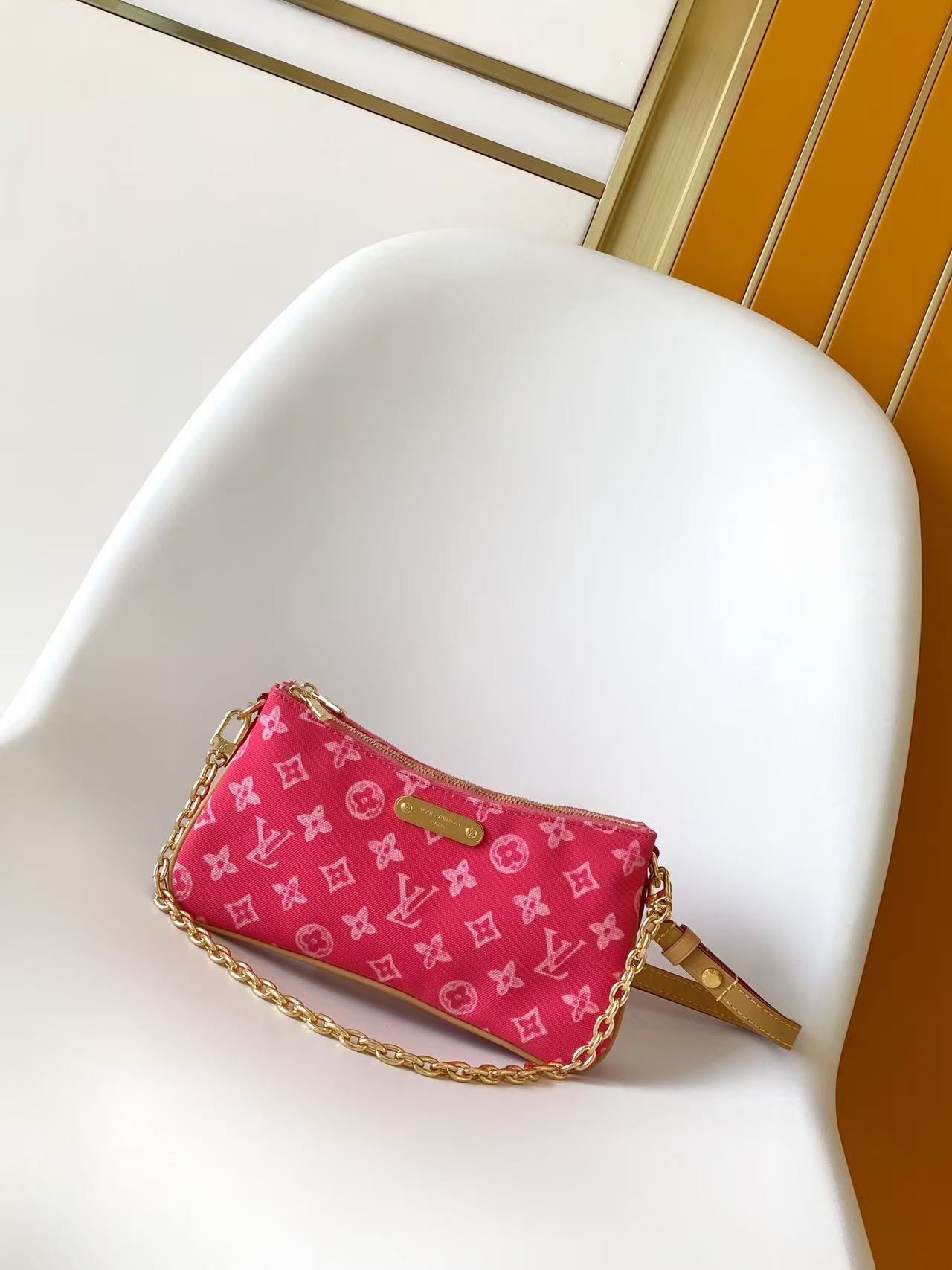 Bagsaaa LV M27719 Pochette Liv Monogram Origine Rose Ruban - 24.5cm
